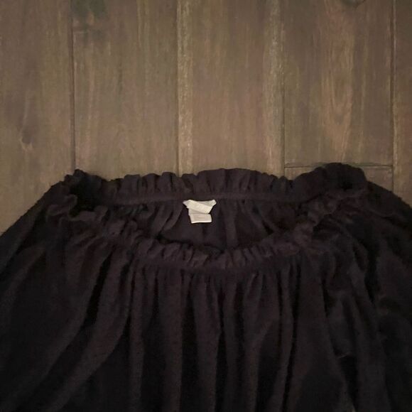 H&M Black Boho Off the Shoulder Long Sleeve Peasant Blouse L - Picture 3 of 5